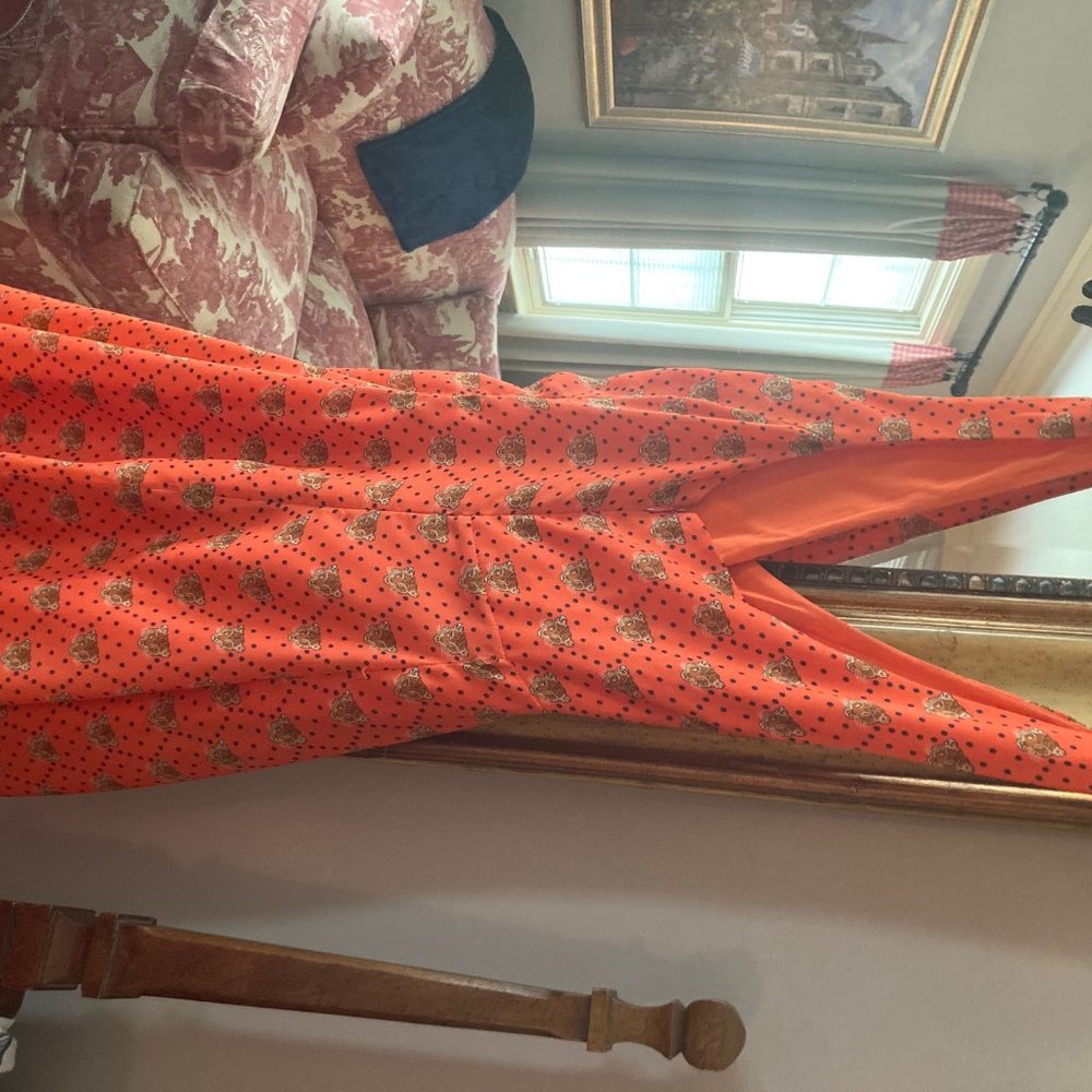 Vibrant Orange Tiger Print Summer Dress - Picture 5 of 5